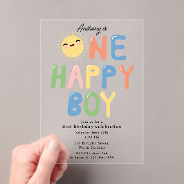 Un garçon heureux Invitation d'anniversaire 1er An
