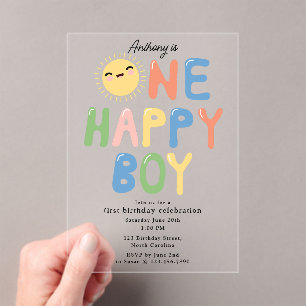 Un garçon heureux Invitation d'anniversaire 1er An