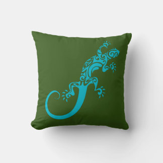 Un gecko bleu comme animal de compagnie. Oreiller 