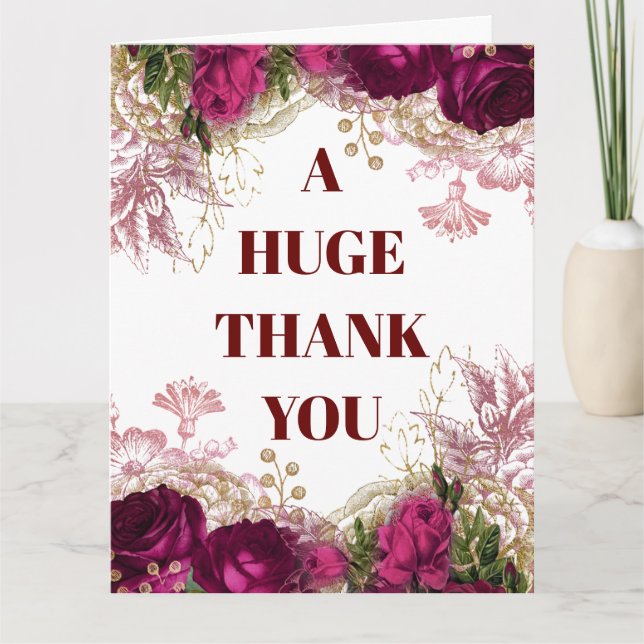 Un grand merci à rose floral (Devant)
