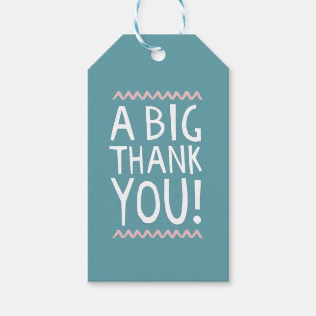Un grand merci étiquette cadeau merci merci typogr (Devant)
