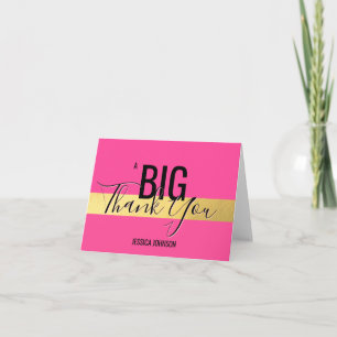 Un GRAND MERCI - Faux Gold Foil Hot Pink   NOM