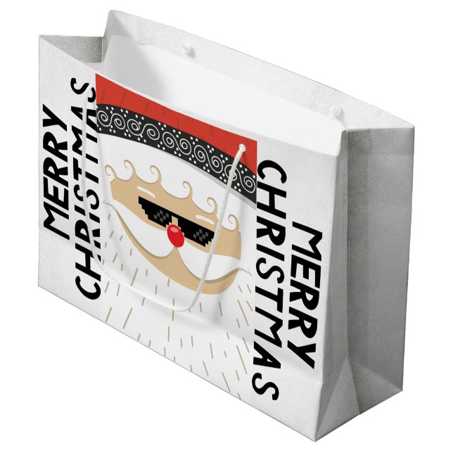 Un grand sac rouge et blanc pour un cadeau de Noël (Devant Angle)