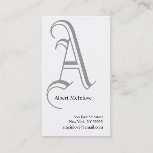 Un gris de carte de visite d'alphabet de lettre