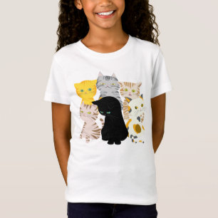 Un groupe des T-shirts de chats de la fille drôle