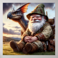 Un guerrier nome Poster avec son dragon
