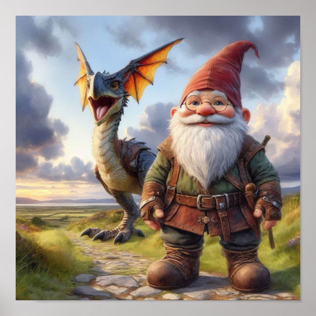 Un guerrier nome Poster avec son dragon (Devant)