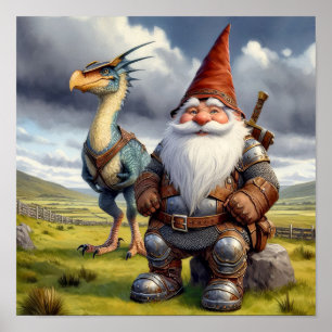 Un guerrier nome Poster avec son dragon