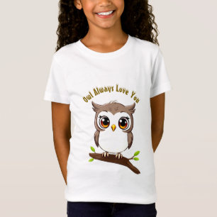 Un hibou caricaturale perché sur un T-shirt à bran