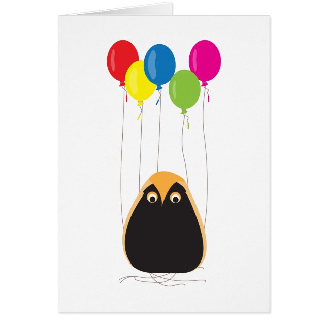 Un hibou chanceux avec les ballons heureux (Devant)