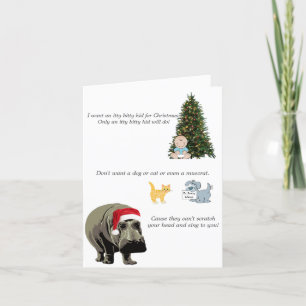 Un hippo amusant veut une petite carte enfant pour