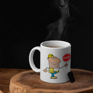 Un Homme Avec Un Signe Stop Café Mug