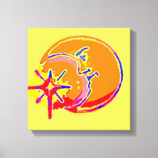 Un homme brillant dans la toile enveloppée de lune