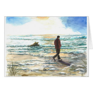 Un homme dans la pensée à la plage