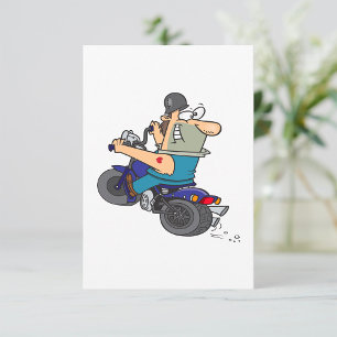 Un Homme De Caricature Sur Une Invitation De Moto