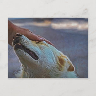 Un homme et son chien, carte postale
