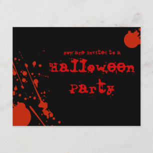 Un Invitation d'Halloween noir éclaboussé de sang 