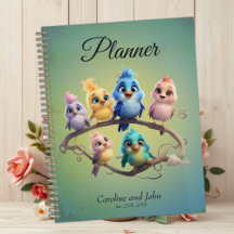 Un joli défilé d'oiseaux de caricature aux couleur