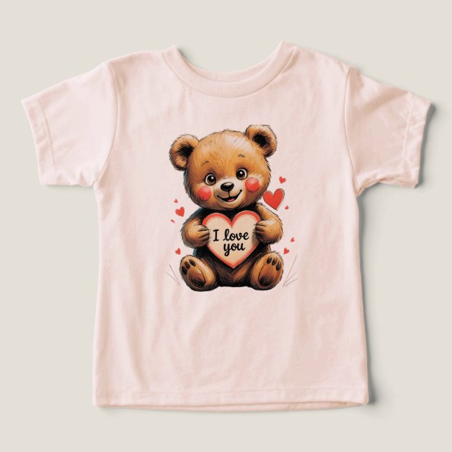 Un joli ours en peluche tenant une carte en forme  (Design Recto)