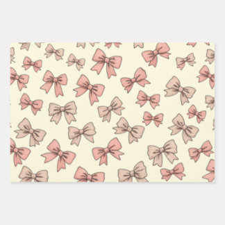 Un joli papier d'emballage à motif de ruban rose e