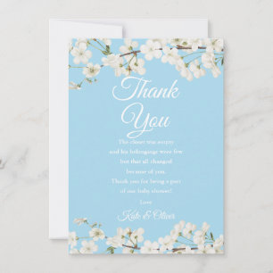 Un joli poème de Merci de Baby shower en fleurs bl