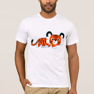 Un joli tigre de dessin sur le T-shirt de l'écharp