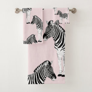 Un joli Zèbre noir et blanc, un animal rose
