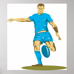 Un Joueur De Rugby Lance Un Poster De Balle