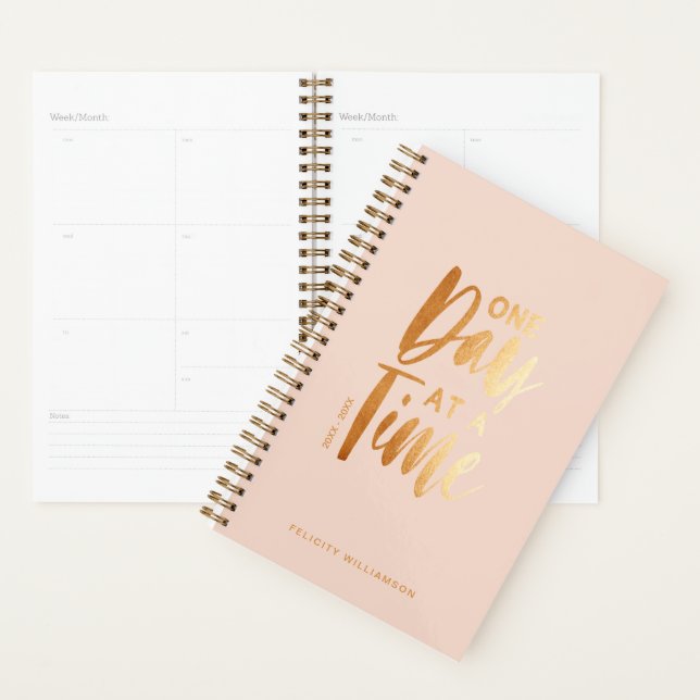 Un jour à la fois | Gold Blush Pink Inspiration (Devant avec enveloppe)