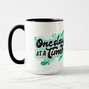 Un Jour À La Fois Turquoise Splash 15 oz Mug