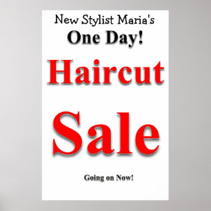 Un jour Haircut Vente Beauté Salon Poster