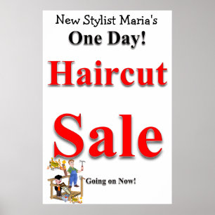 Un jour Haircut Vente Beauté Salon Poster