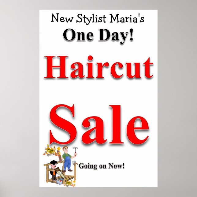 Un jour Haircut Vente Beauté Salon Poster (Devant)