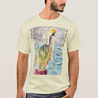 Un jour pélican au T-shirt de la plage