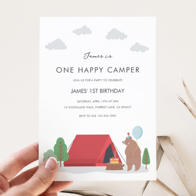 Un Joyeux Camper Invitation Anniversaire (Créateur téléchargé)