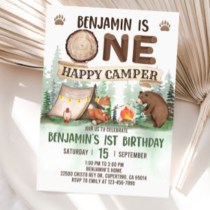 Un Joyeux Camper Invitation Camping Anniversaire I