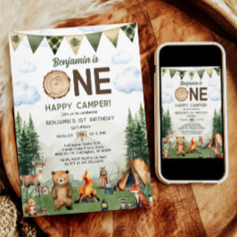 Un Joyeux Camper Invitation d'anniversaire