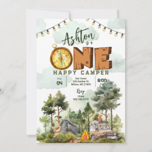 Un Joyeux Camper Invitation d'anniversaire