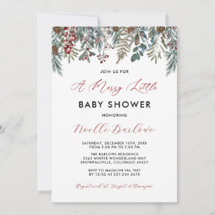 Un joyeux petit Baby shower Invitation hivernale