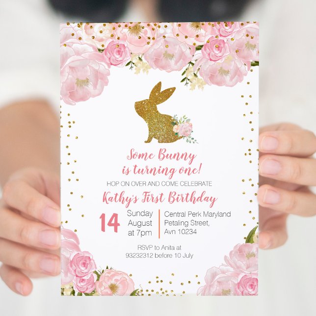 Un lapin devient une invitation d'anniversaire (Créateur téléchargé)