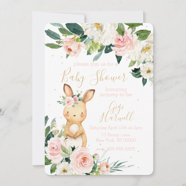 Un Lapin Vous Aime Baby shower Invitation (Devant)