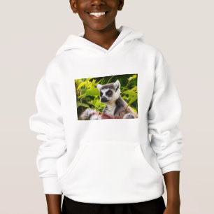 un lémur sur le sweat - shirt à capuche de pull
