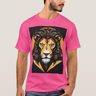 Un lion en colère face dans le design de tshirt tr