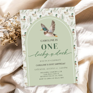 Un Lucky Mallard Ducks 1er Anniversaire Invitation