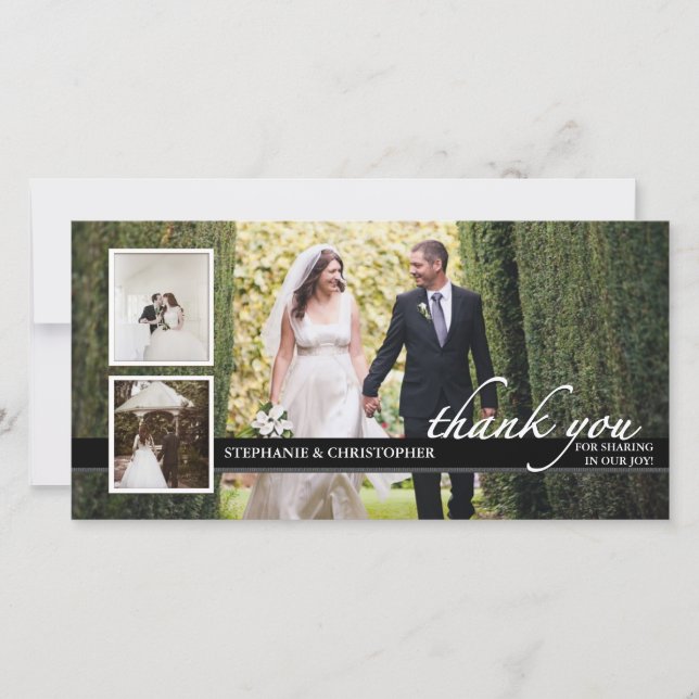 Un Mariage chic et intemporel Merci trois Cartes p (Devant)