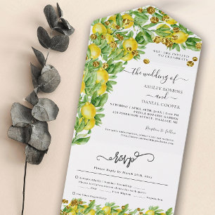 Un Mariage citron tout en une invitation