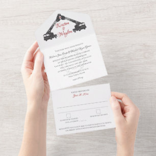Un Mariage de pompier tout en une invitation