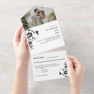 Un Mariage Floral Tout en une invitation