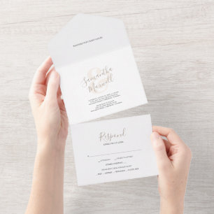 Un Mariage moderne simple tout en une invitation