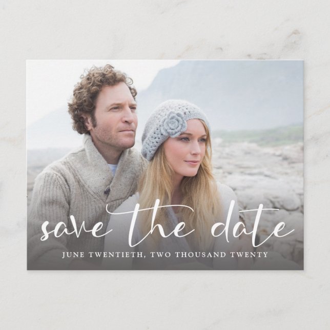 Un mariage photo Enregistrer la date Carte postale (Devant)